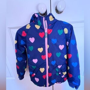 Mini Boden fur lined heart coat. Size 8-9
